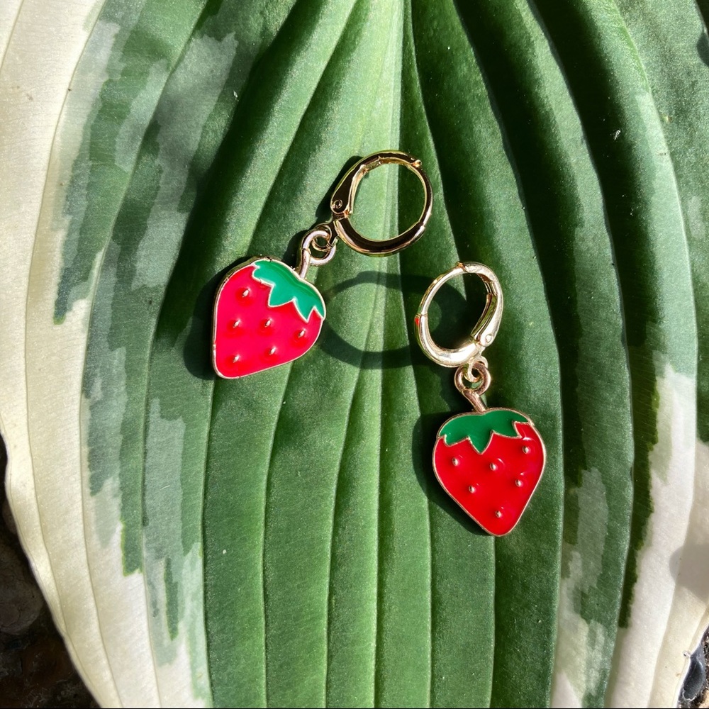 Handmade strawberry earrings